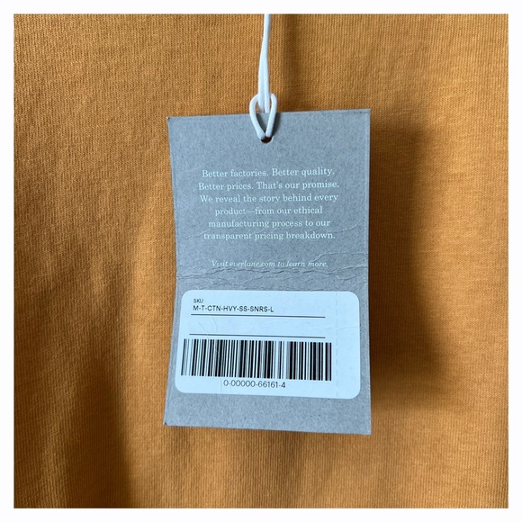 Sold! Everlane Mens Large Yellow Short Sleeve Crewneck Relaxed Fit Tee NEW - Picture 7 of 8